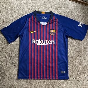 Nike Kids Barcelona Messi Striped Blue and Red Jersey